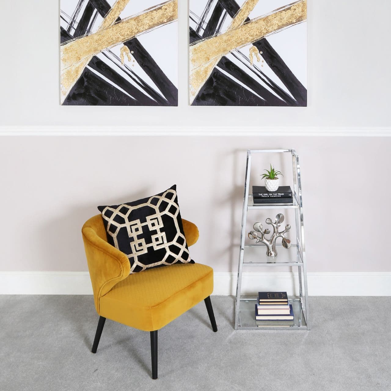 [EKM-AUTOGENERATED]Logan Steel & Clear Glass 3 Tier Ladder Display Unit