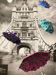 London Bridge Multi Umbrella Wall Art Mirror Frame