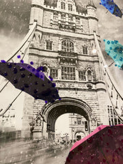 London Bridge Multi Umbrella Wall Art Mirror Frame