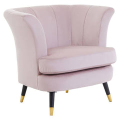 [EKM-AUTOGENERATED]Loretta Dusky Pink Velvet Curved Accent Chair Home Luxe Interior