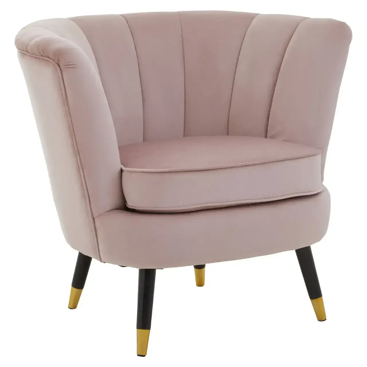 [EKM-AUTOGENERATED]Loretta Dusky Pink Velvet Shell Accent Chair