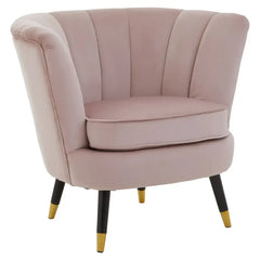 [EKM-AUTOGENERATED]Loretta Dusky Pink Velvet Shell Accent Chair