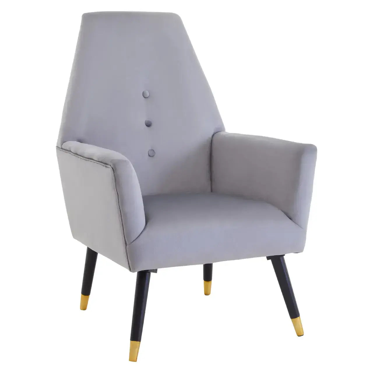 [EKM-AUTOGENERATED]Loretta Grey Velvet Button Detail Chair