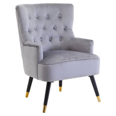 [EKM-AUTOGENERATED]Loretta Grey Velvet Tufted Chair Home Luxe Interior