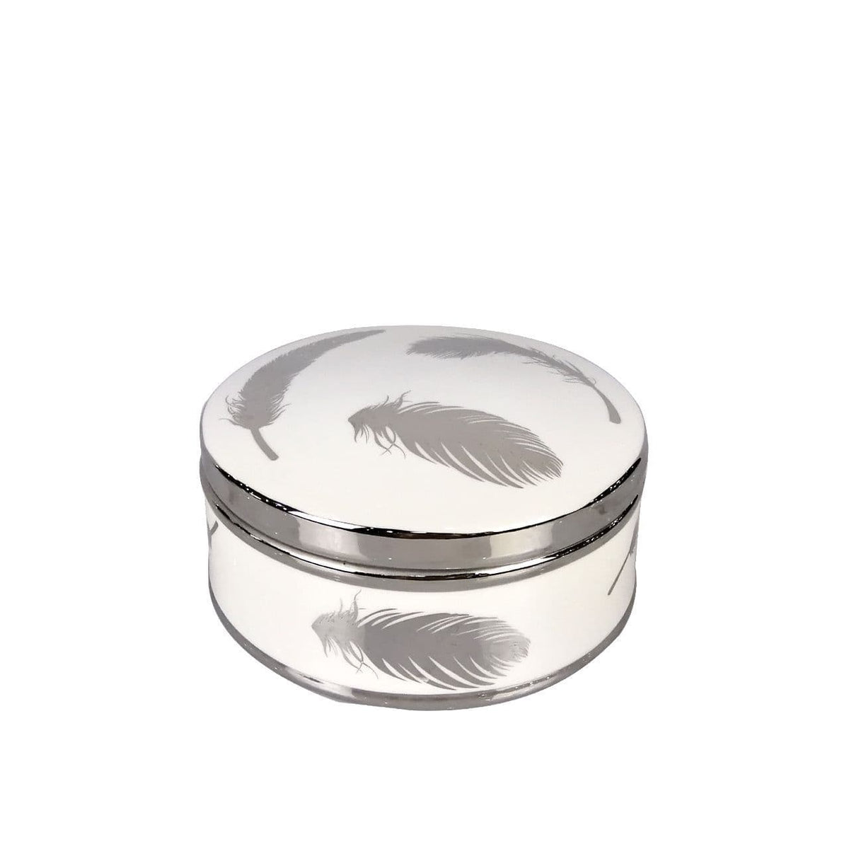 [EKM-AUTOGENERATED]Luxe 205cm Trinket Box Round White Silver