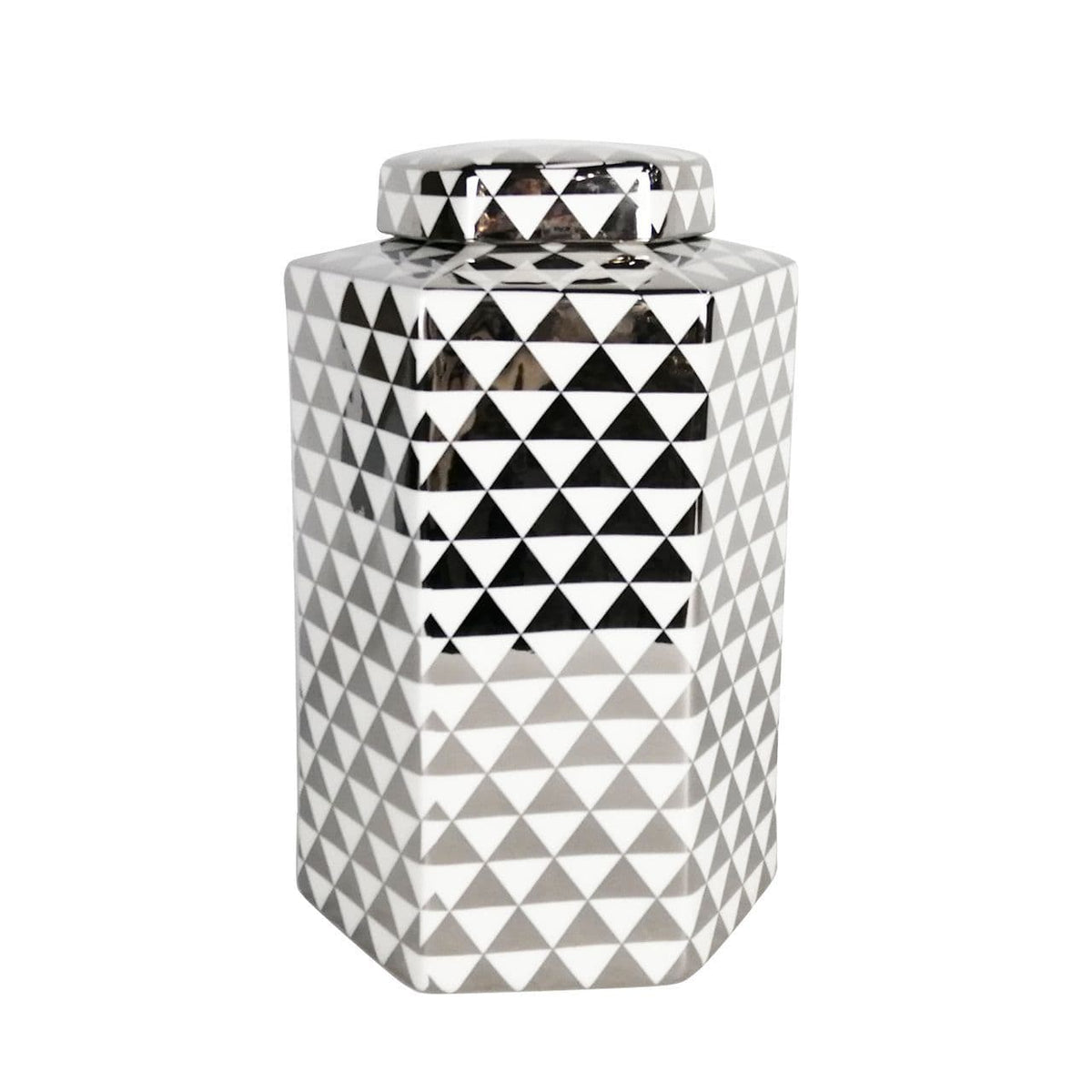[EKM-AUTOGENERATED]Luxe Large 30cm White & Silver Ginger Jar