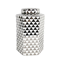 [EKM-AUTOGENERATED]Luxe Large 30cm White & Silver Ginger Jar