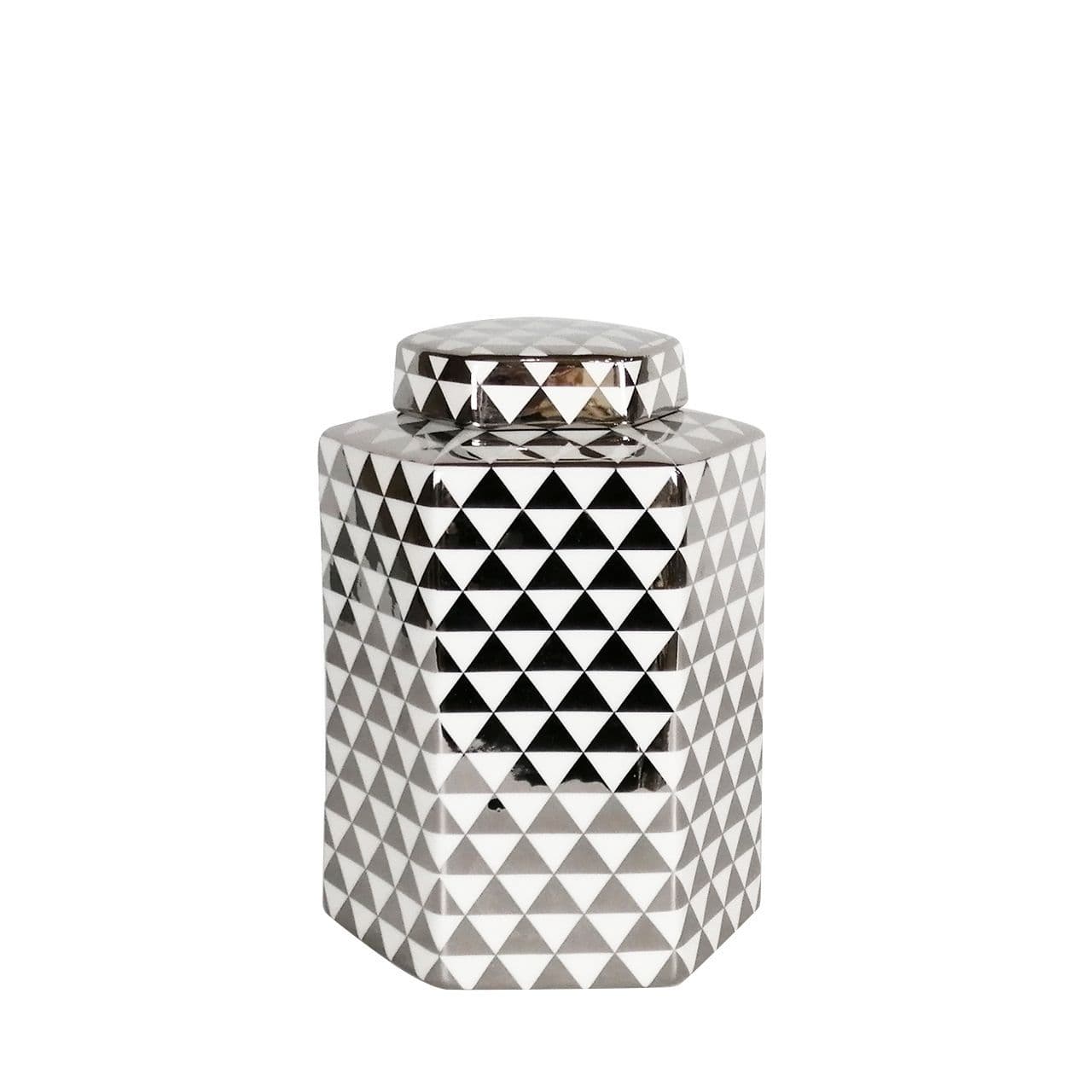 [EKM-AUTOGENERATED]Luxe Medium 24cm White & Silver Ginger Jar