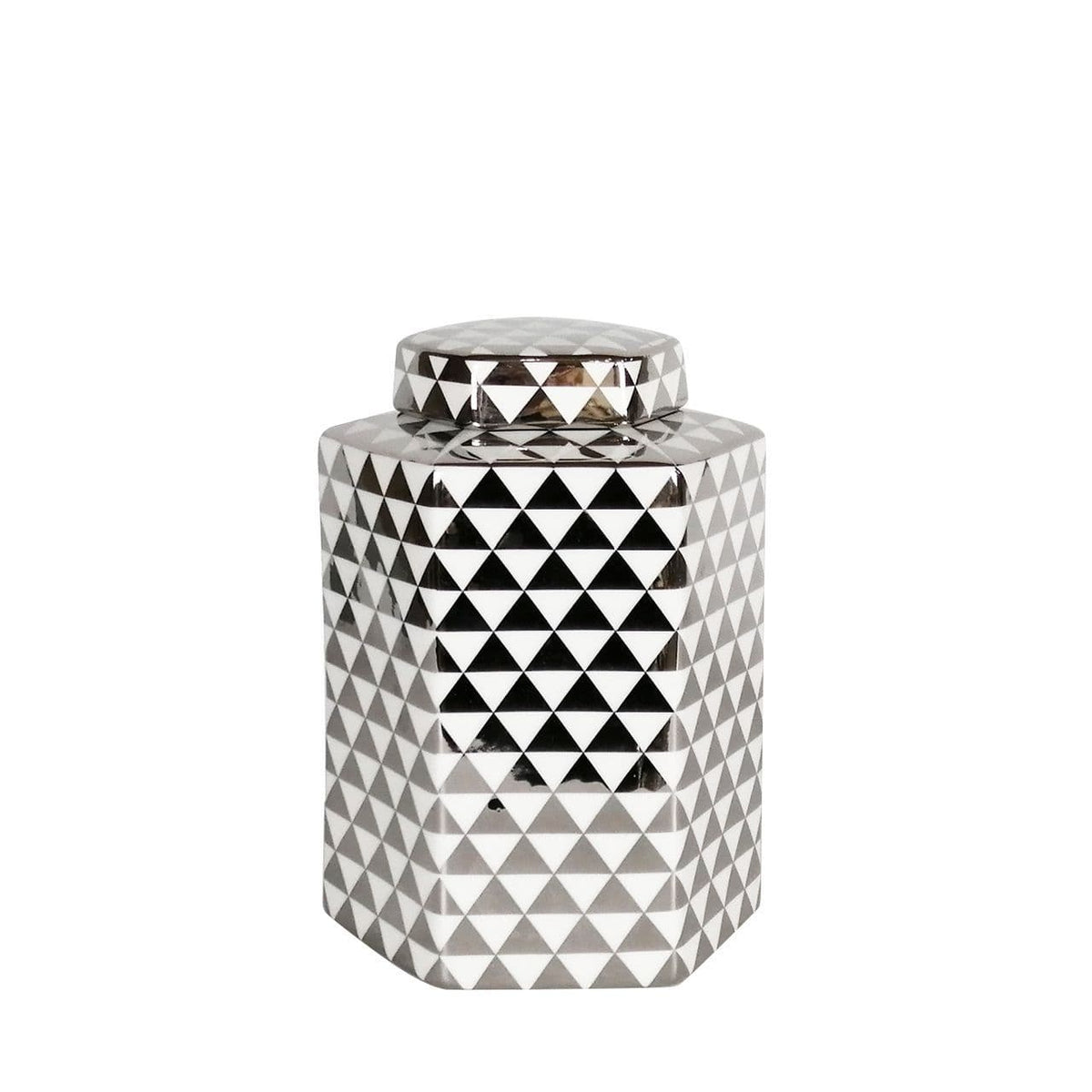 [EKM-AUTOGENERATED]Luxe Medium 24cm White & Silver Ginger Jar