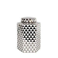 [EKM-AUTOGENERATED]Luxe Medium 24cm White & Silver Ginger Jar