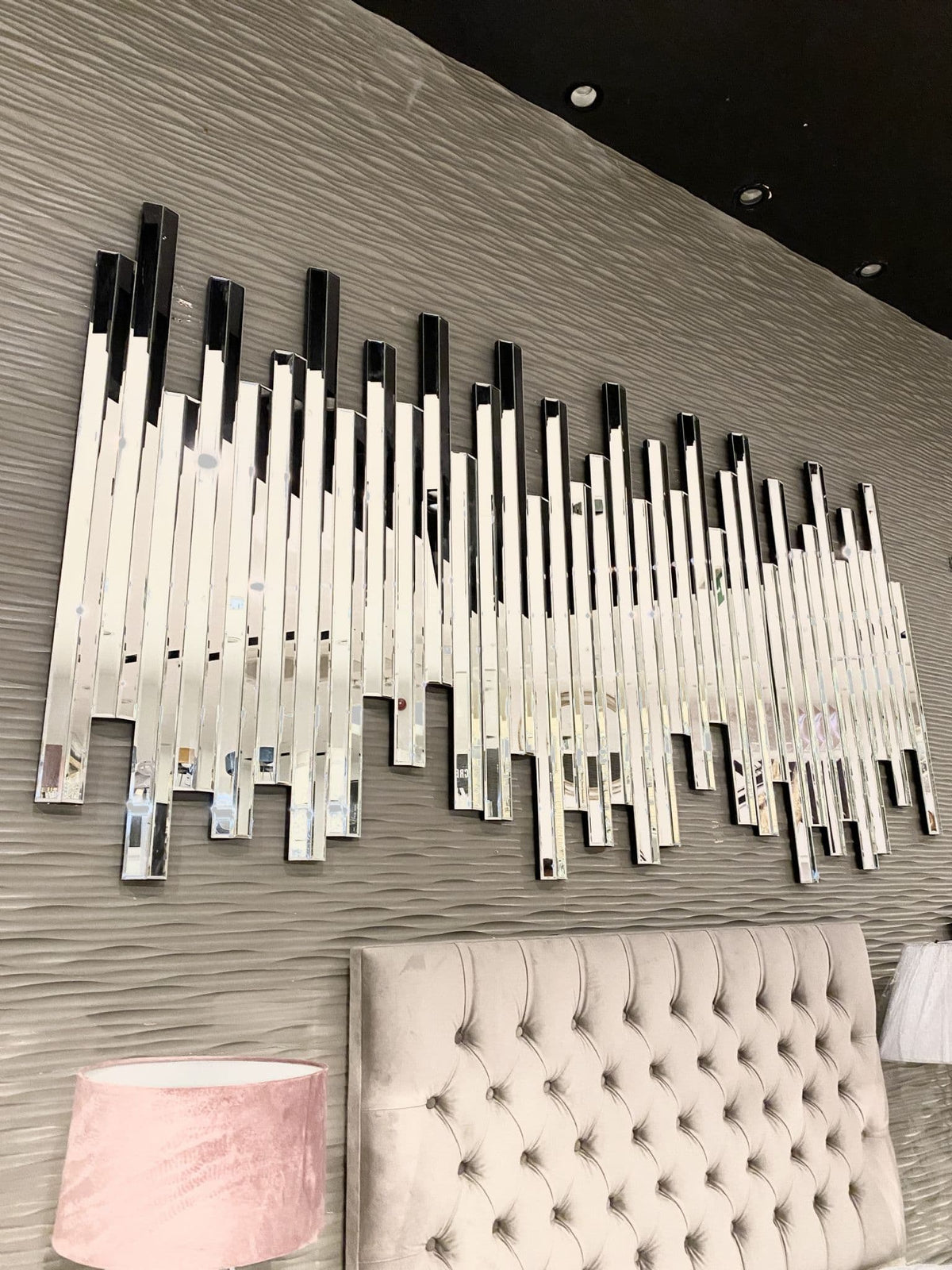 [EKM-AUTOGENERATED]Luxe Piano Triple Panel Mirror Strips Set Of 3