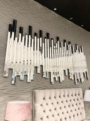 [EKM-AUTOGENERATED]Luxe Piano Triple Panel Mirror Strips Set Of 3