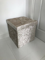 Luxury Crushed Velvet Square Folding Storage Box Chest Ottoman