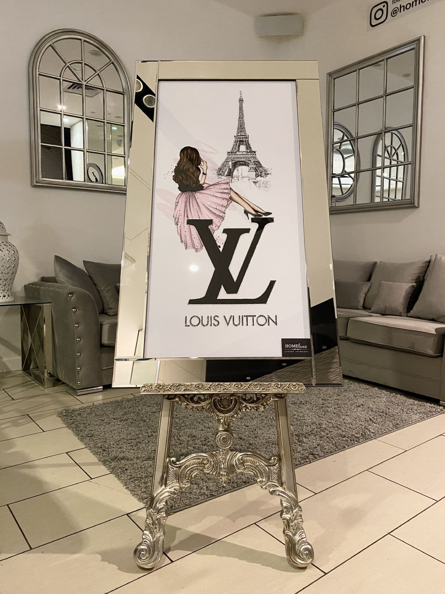 [EKM-AUTOGENERATED]Lv Eiffel Tower Wall Art Mirror Frame 75Cm X 115Cm