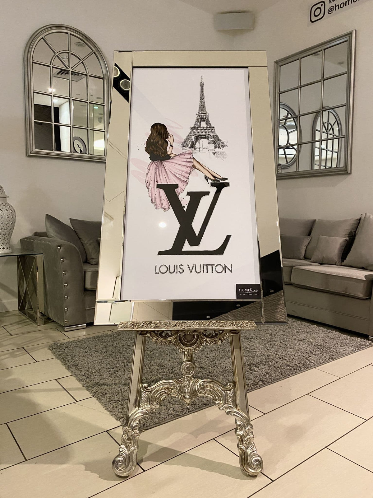 [EKM-AUTOGENERATED]Lv Eiffel Tower Wall Art Mirror Frame 75Cm X 115Cm