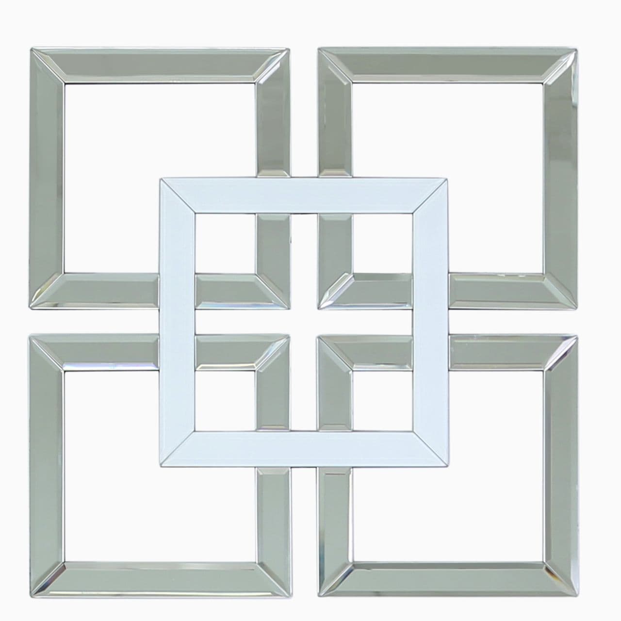 Manhattan 40cm Geo Mirror Wall Art White & Clear