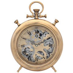 [EKM-AUTOGENERATED]Mantel Cog Gears Clock Gold Dial