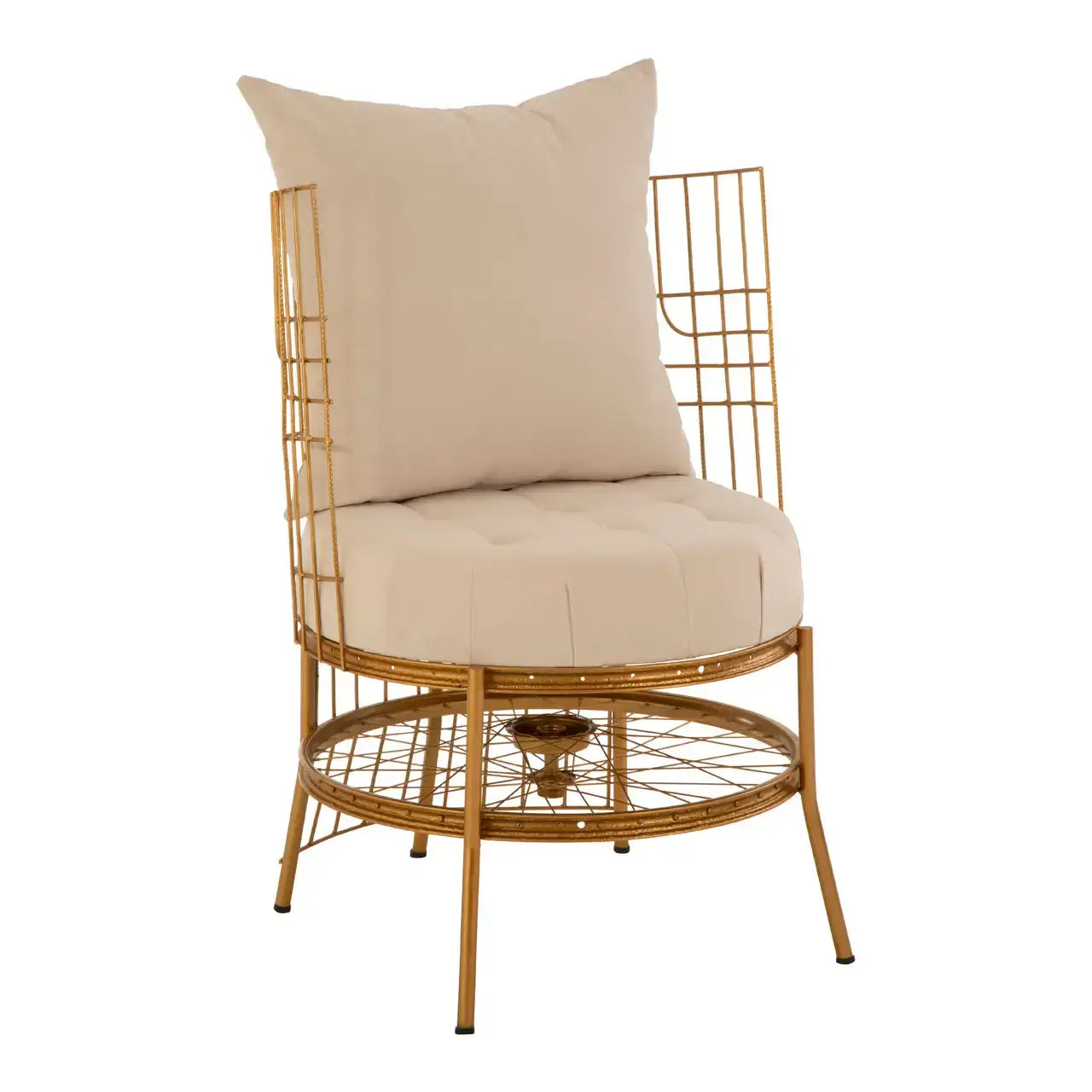 [EKM-AUTOGENERATED]Mantis Gold Finish Chair With Cushion