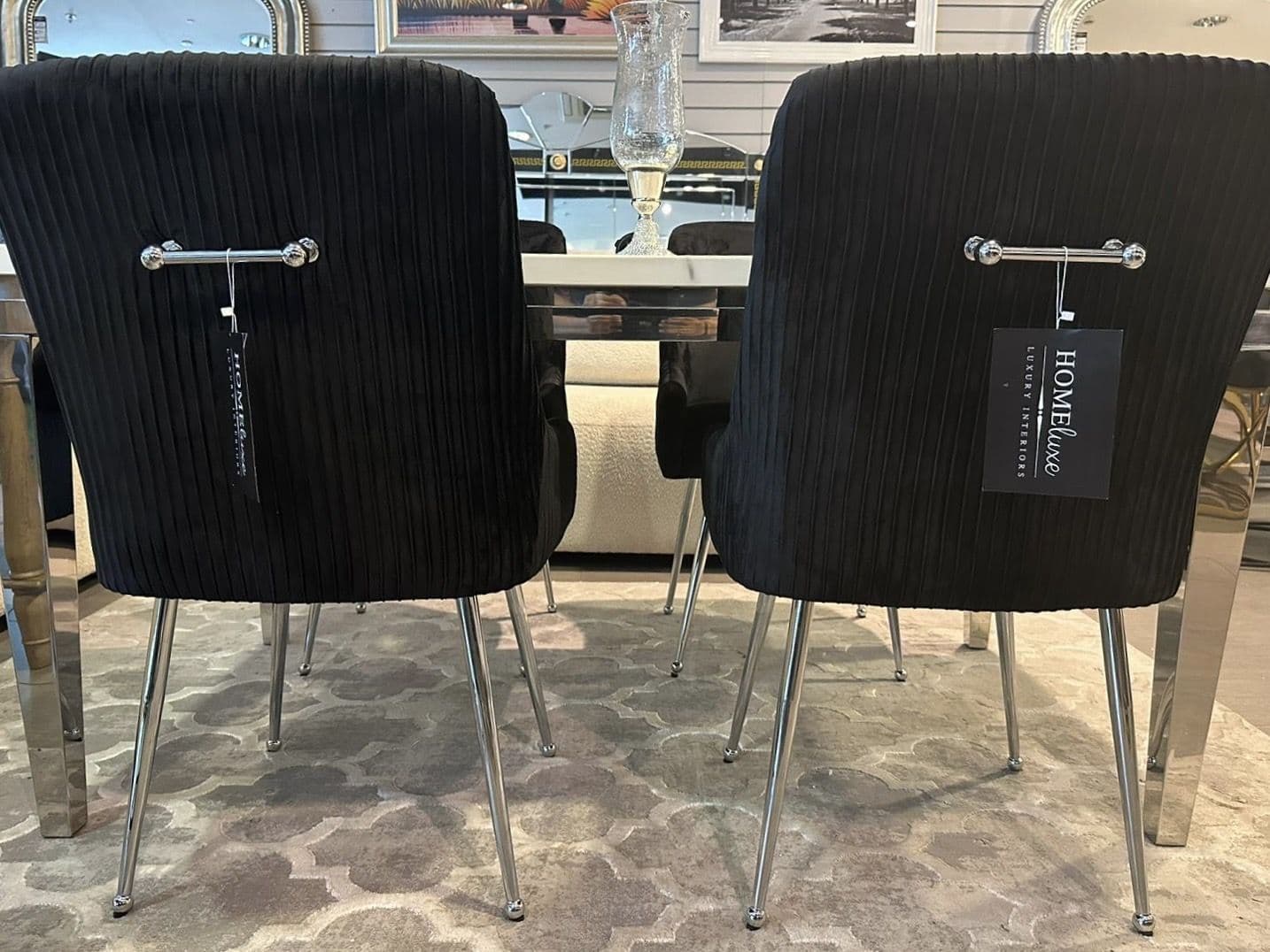 [EKM-AUTOGENERATED]Marco Dining Chair Brushed Velvet In Black - Sold In Pairs