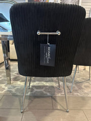 Marco Dining Chair Brushed Velvet In  Black - Sold In Pairs