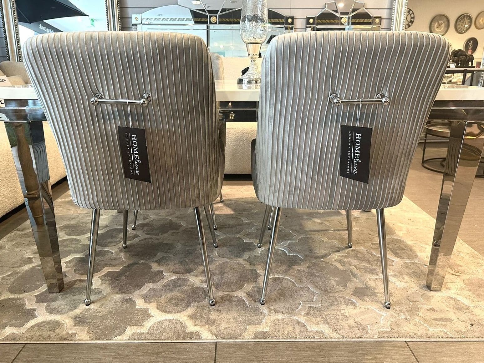 [EKM-AUTOGENERATED]Marco Dining Chair Brushed Velvet In Silver - Sold In Pairs