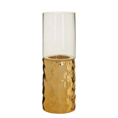 [EKM-AUTOGENERATED]Martele Small Pillar Gold Candle Holder