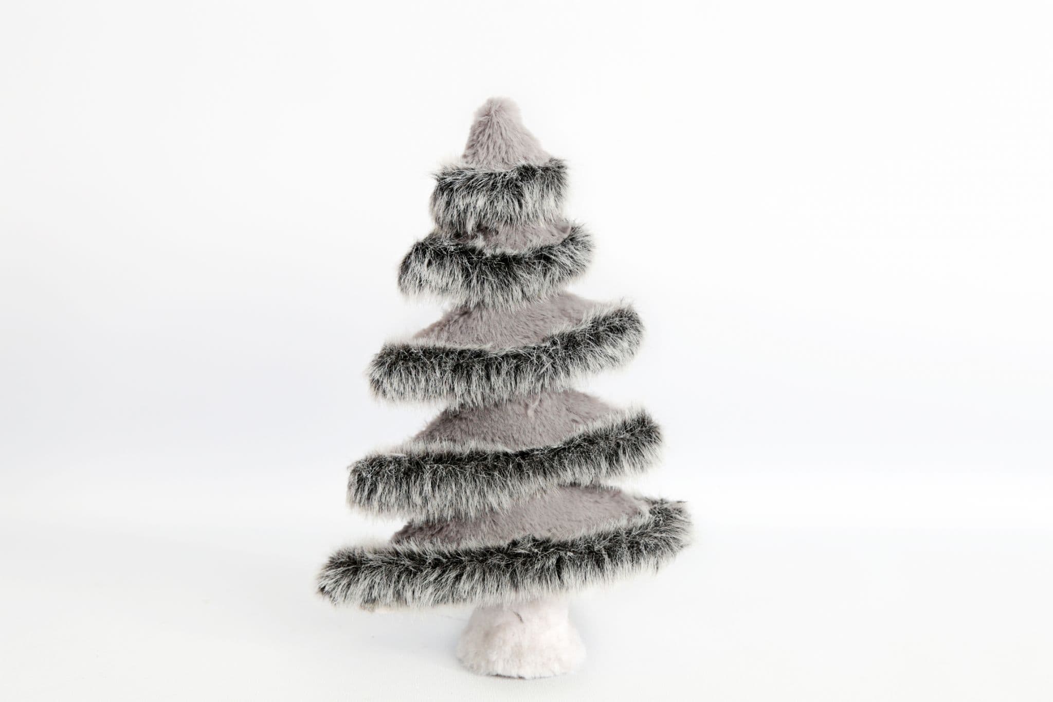 [EKM-AUTOGENERATED]Medium Grey/White Faux Fur Tree Decoration