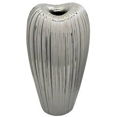 [EKM-AUTOGENERATED]Medium Silver Ribbed Vase
