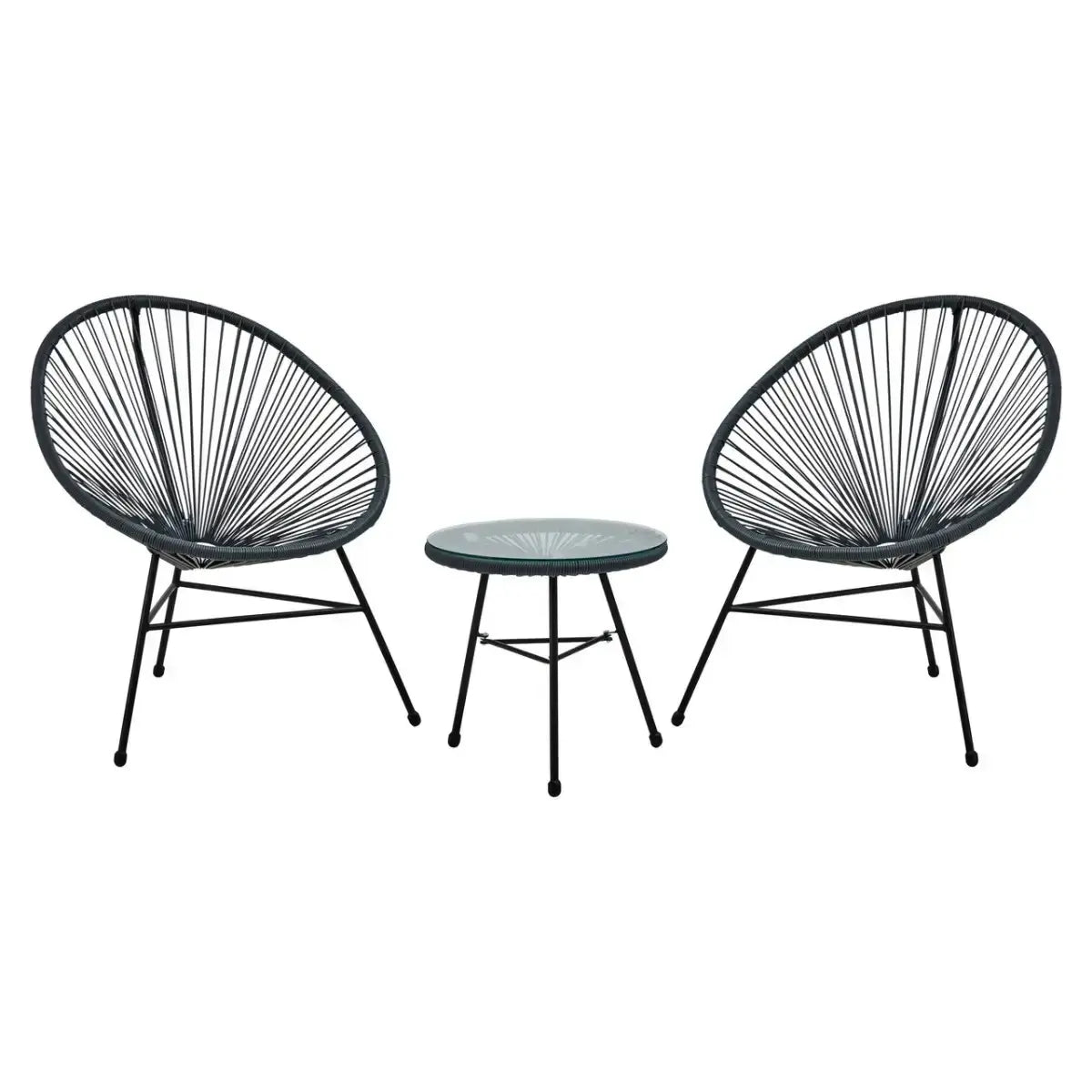 [EKM-AUTOGENERATED]Miami Grey Rattan 3 Piece Patio Set