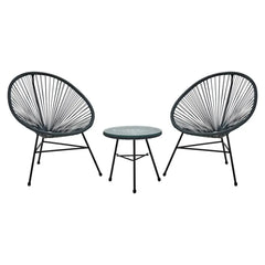 [EKM-AUTOGENERATED]Miami Grey Rattan 3 Piece Patio Set