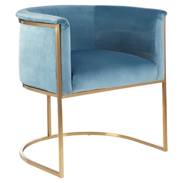 [EKM-AUTOGENERATED]Mias Blue Velvet Chair - Home Luxe Interior