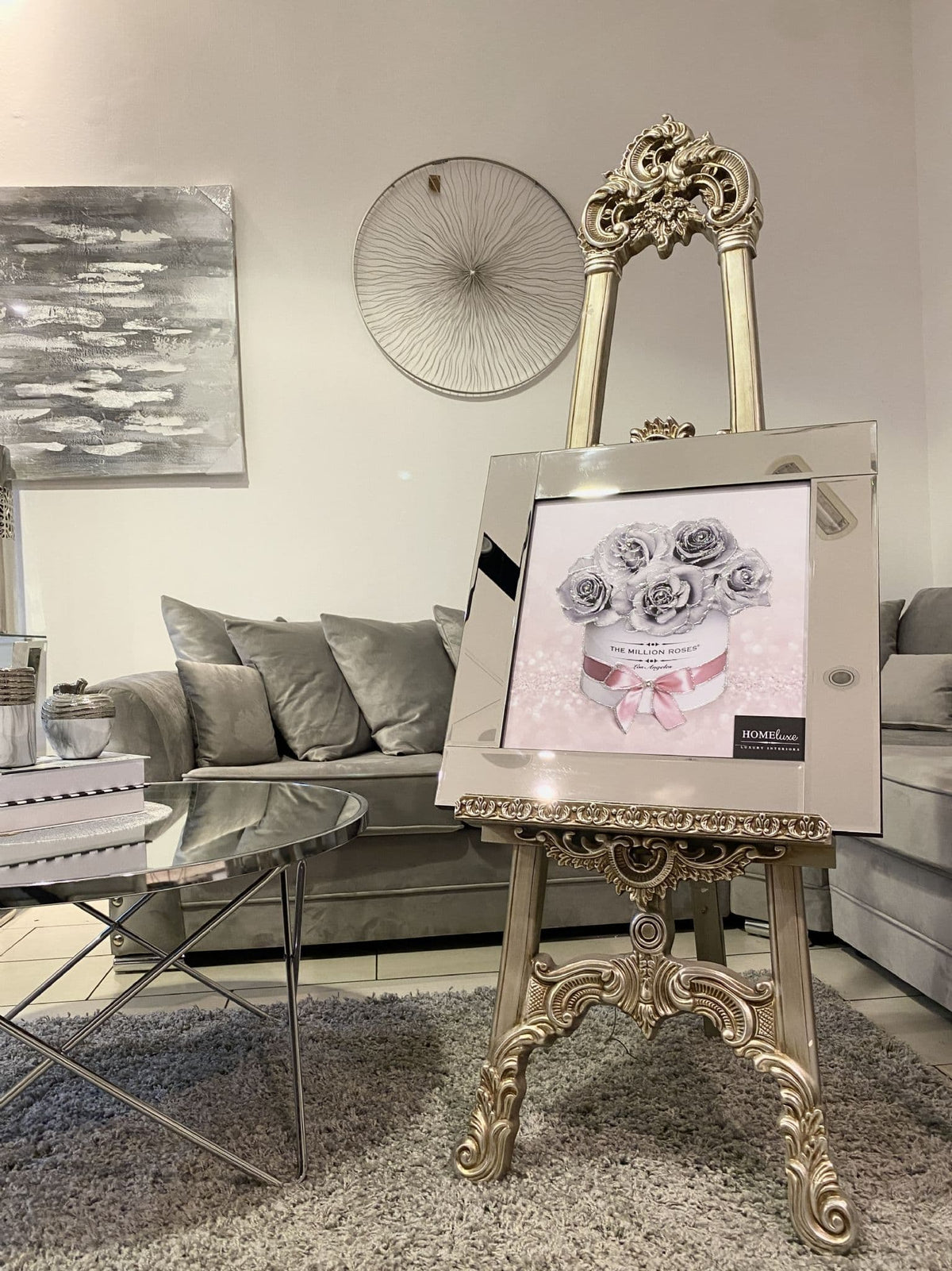 [EKM-AUTOGENERATED]Million Grey Roses Wall Art Mirror Frame