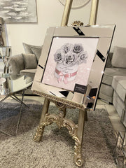 Million Grey Roses Wall Art Mirror Frame
