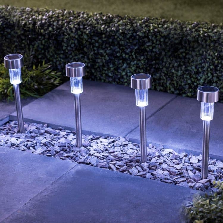 Mini Solar Light Posts 8pk  White  Home Luxe Interior