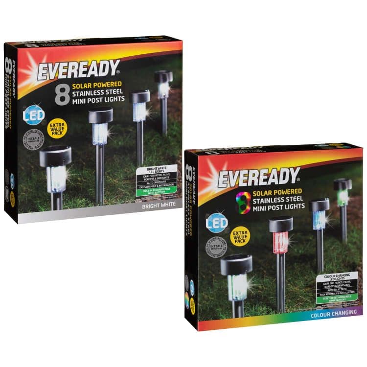 Mini Solar Light Posts 8pk  White  Home Luxe Interior