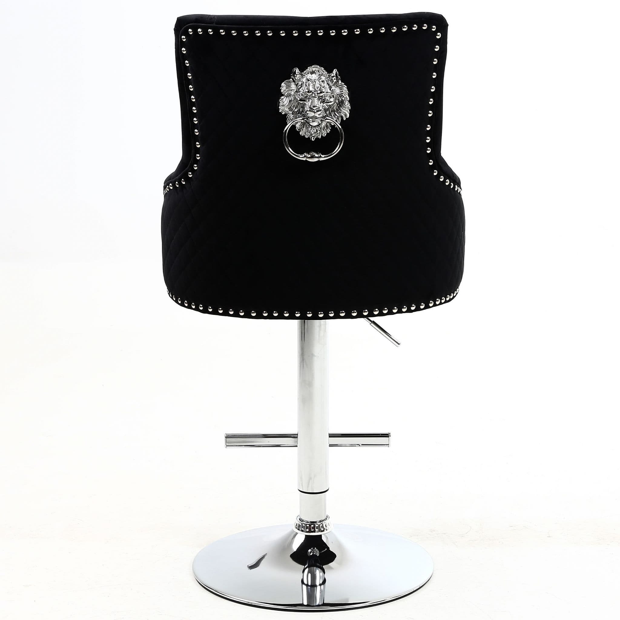 [EKM-AUTOGENERATED]Minister Brushed Velvet Barstool In Black