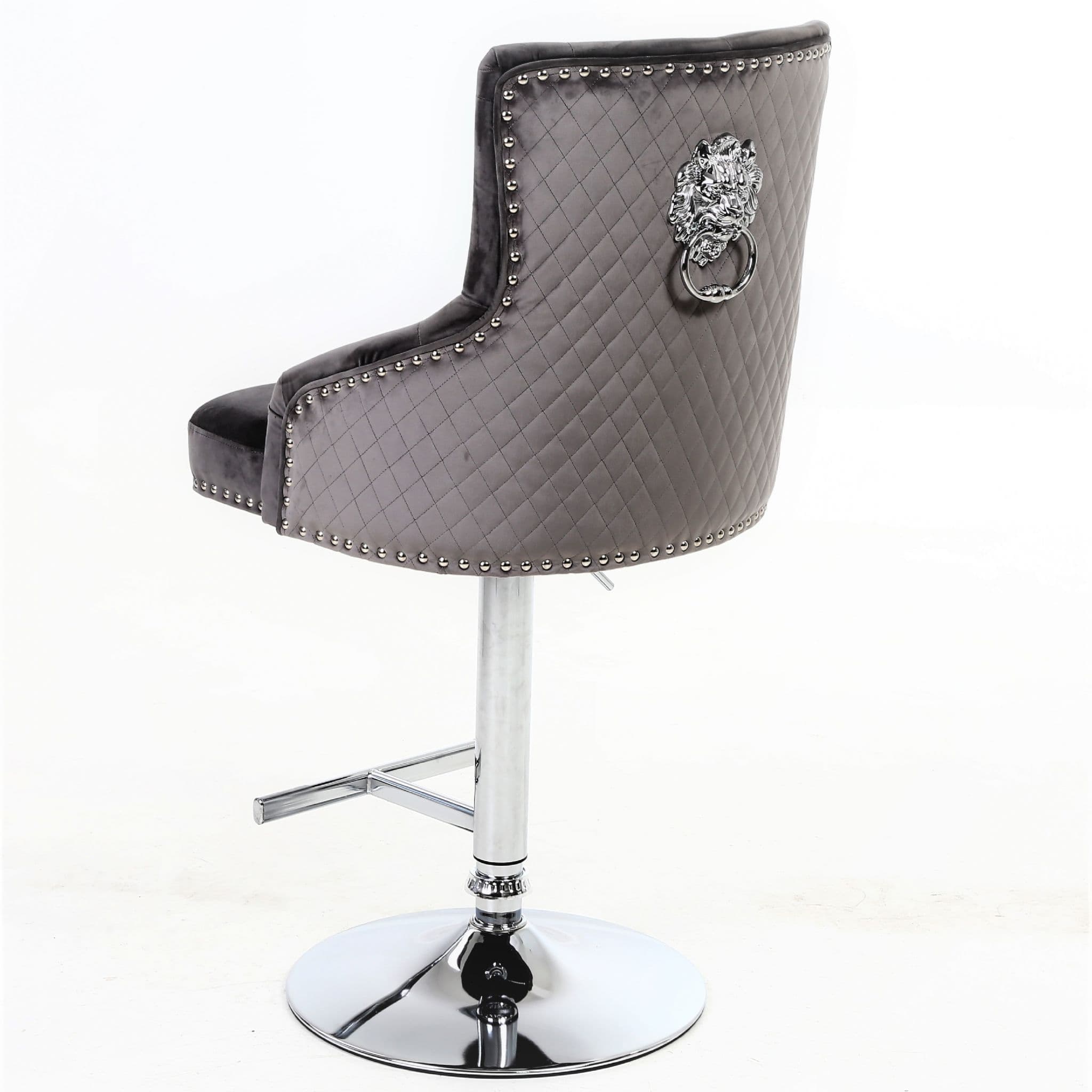 [EKM-AUTOGENERATED]Minister Brushed Velvet Barstool In Grey
