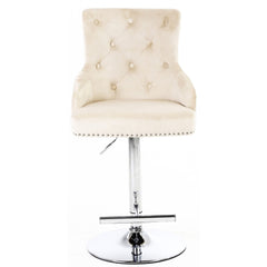Minister Brushed Velvet Barstool In Mink