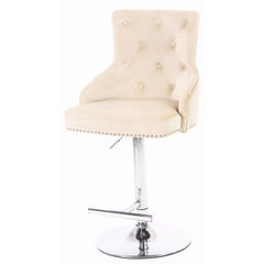 Minister Brushed Velvet Barstool In Mink