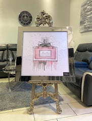 [EKM-AUTOGENERATED]Miss Dior Bow Perfume Bottle Pink Wall Art Mirror Frame