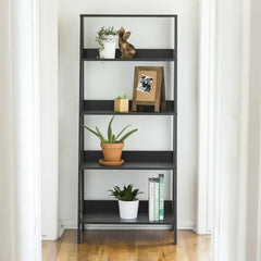 [EKM-AUTOGENERATED]Modern Wood Ladder Bookcase - Black
