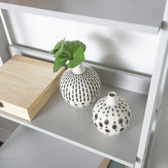 Modern Wood Ladder Bookcase - Grey