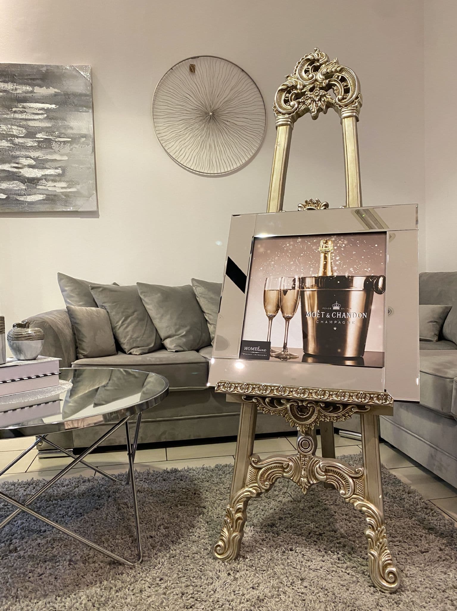 [EKM-AUTOGENERATED]Moet Champagne Sparkle Wall Art Mirror Frame