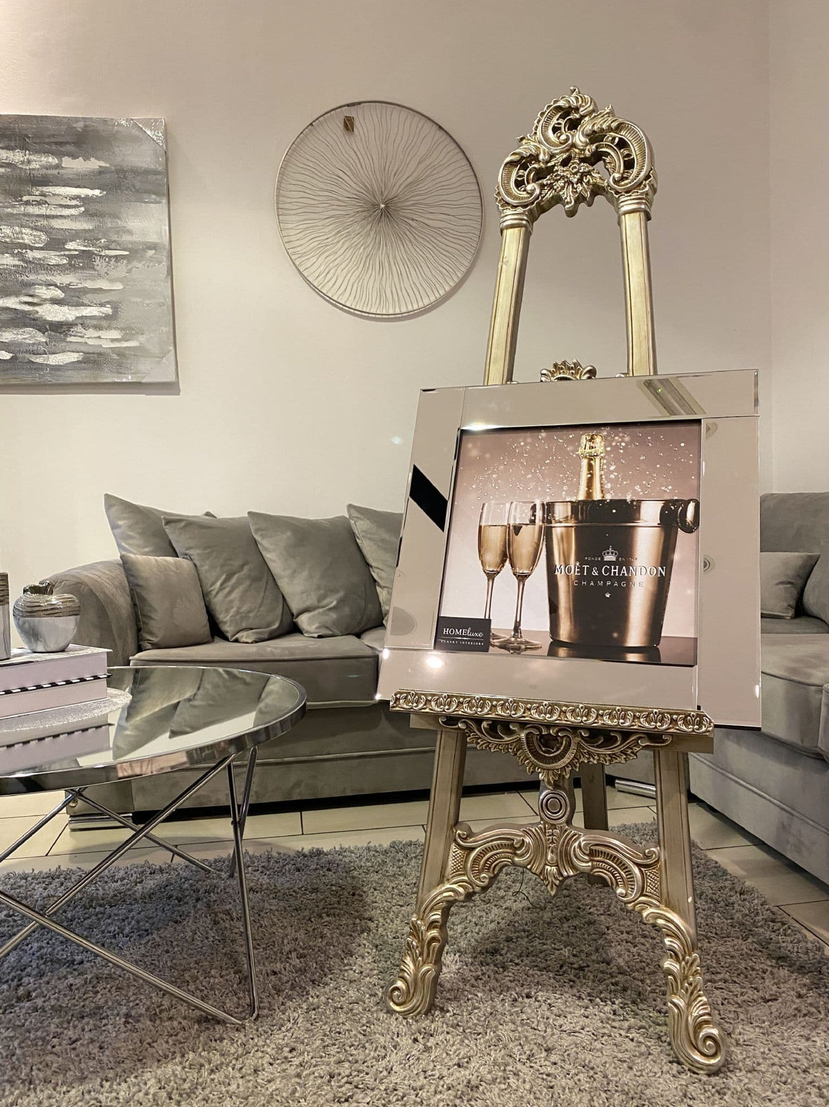 [EKM-AUTOGENERATED]Moet Champagne Sparkle Wall Art Mirror Frame