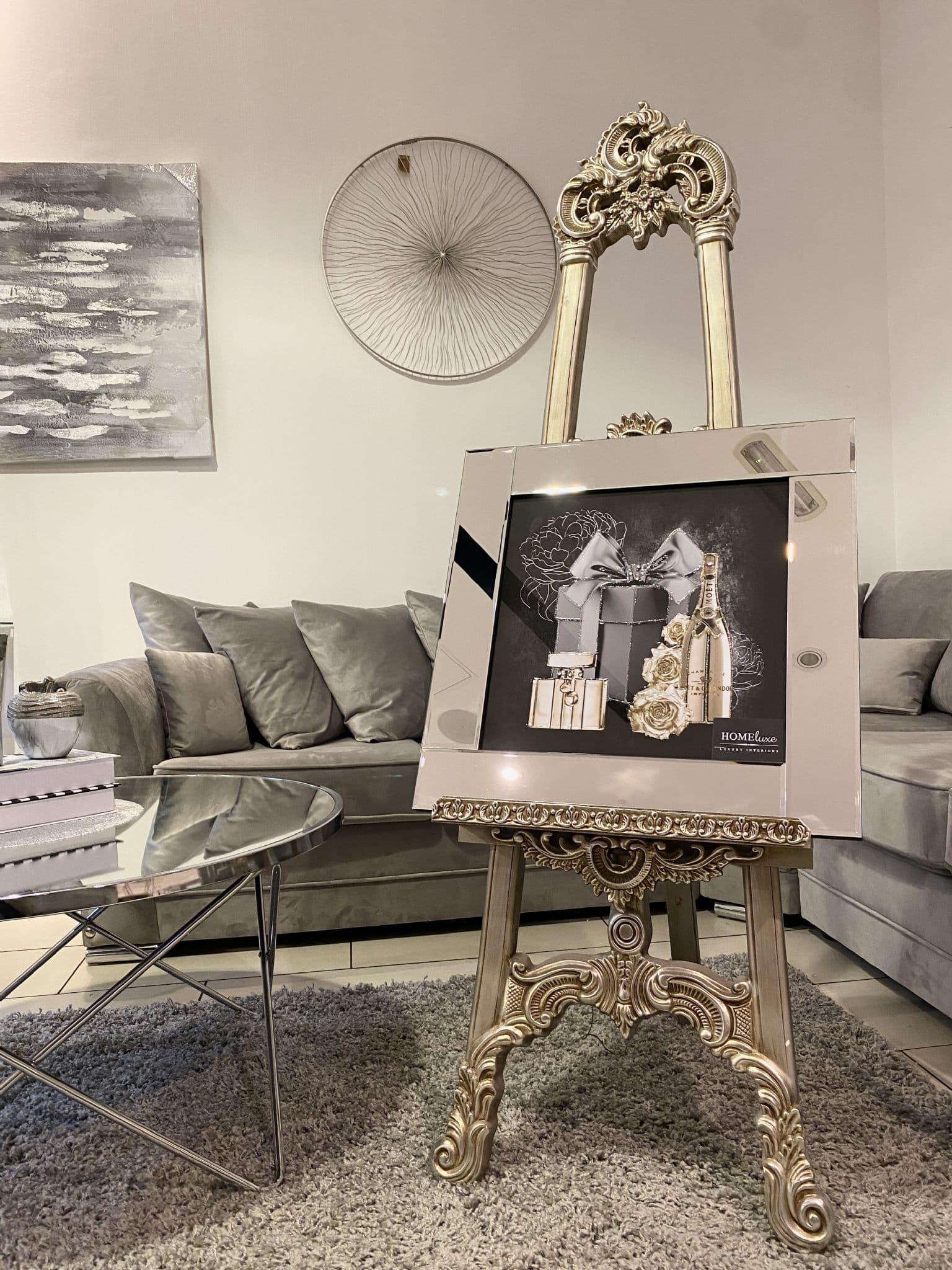 [EKM-AUTOGENERATED]Moet Gold Bottle Giftbox Wall Art Mirror Frame