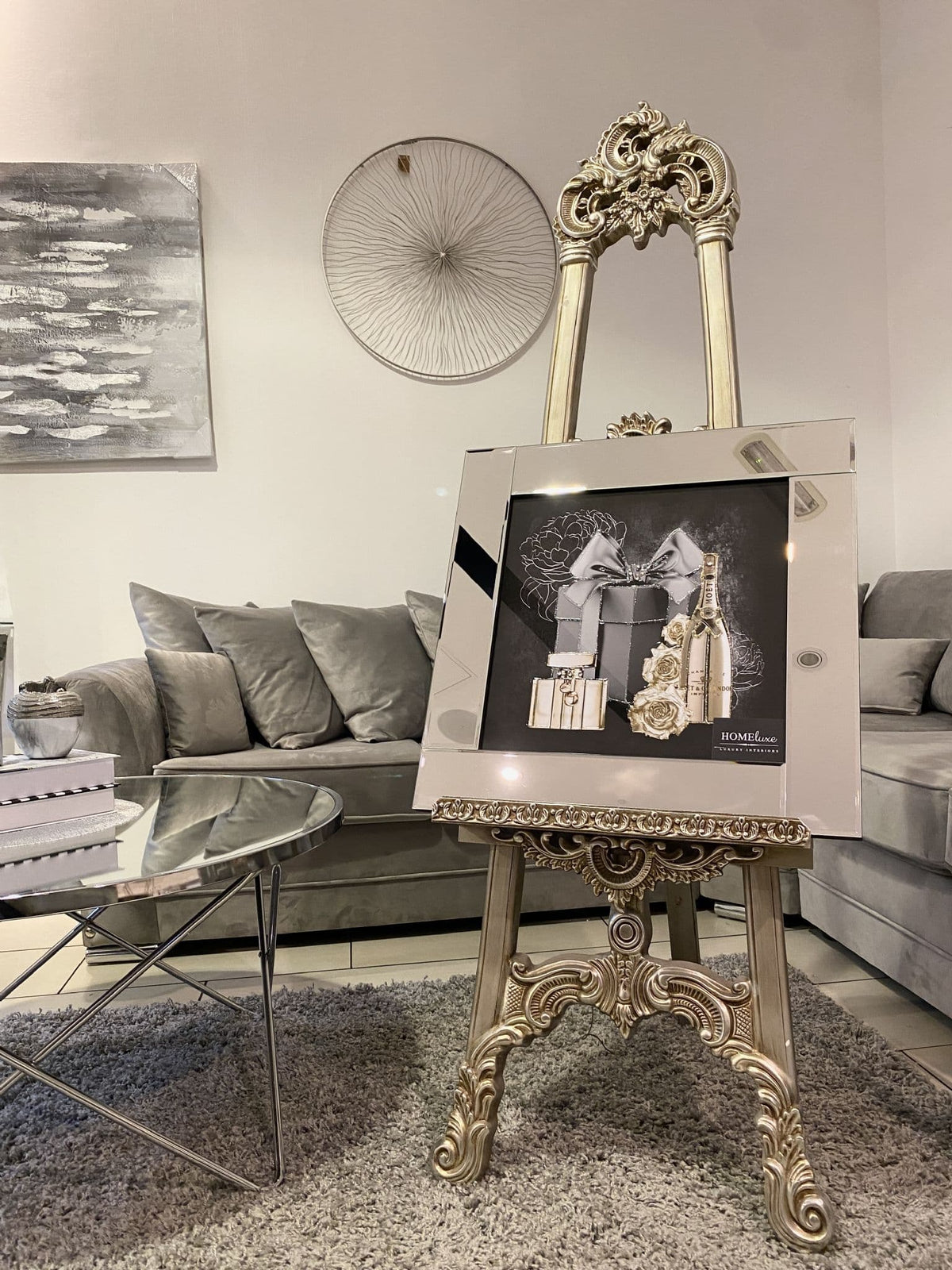 [EKM-AUTOGENERATED]Moet Gold Bottle Giftbox Wall Art Mirror Frame