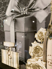 Moet Gold Bottle Giftbox Wall Art Mirror Frame