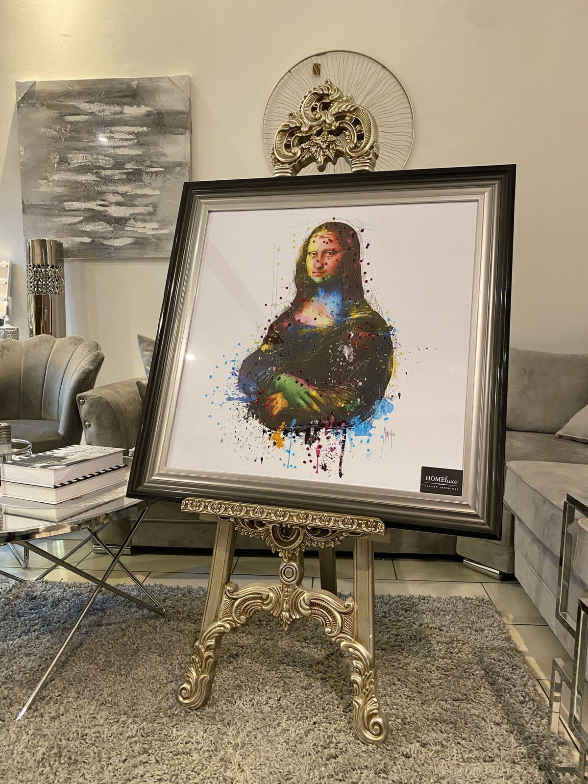 [EKM-AUTOGENERATED]Mona Lisa Multicolour Wall Art Twotone Frame 85Cm X 85Cm