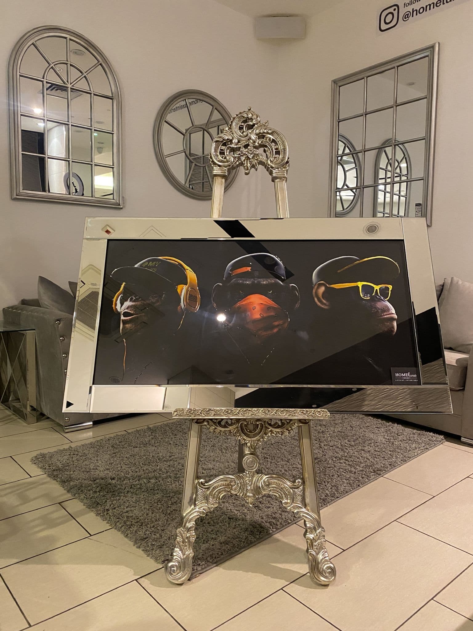 [EKM-AUTOGENERATED]Monkey Music Urban Style Wall Art Mirror Frame 115Cm X 65Cm
