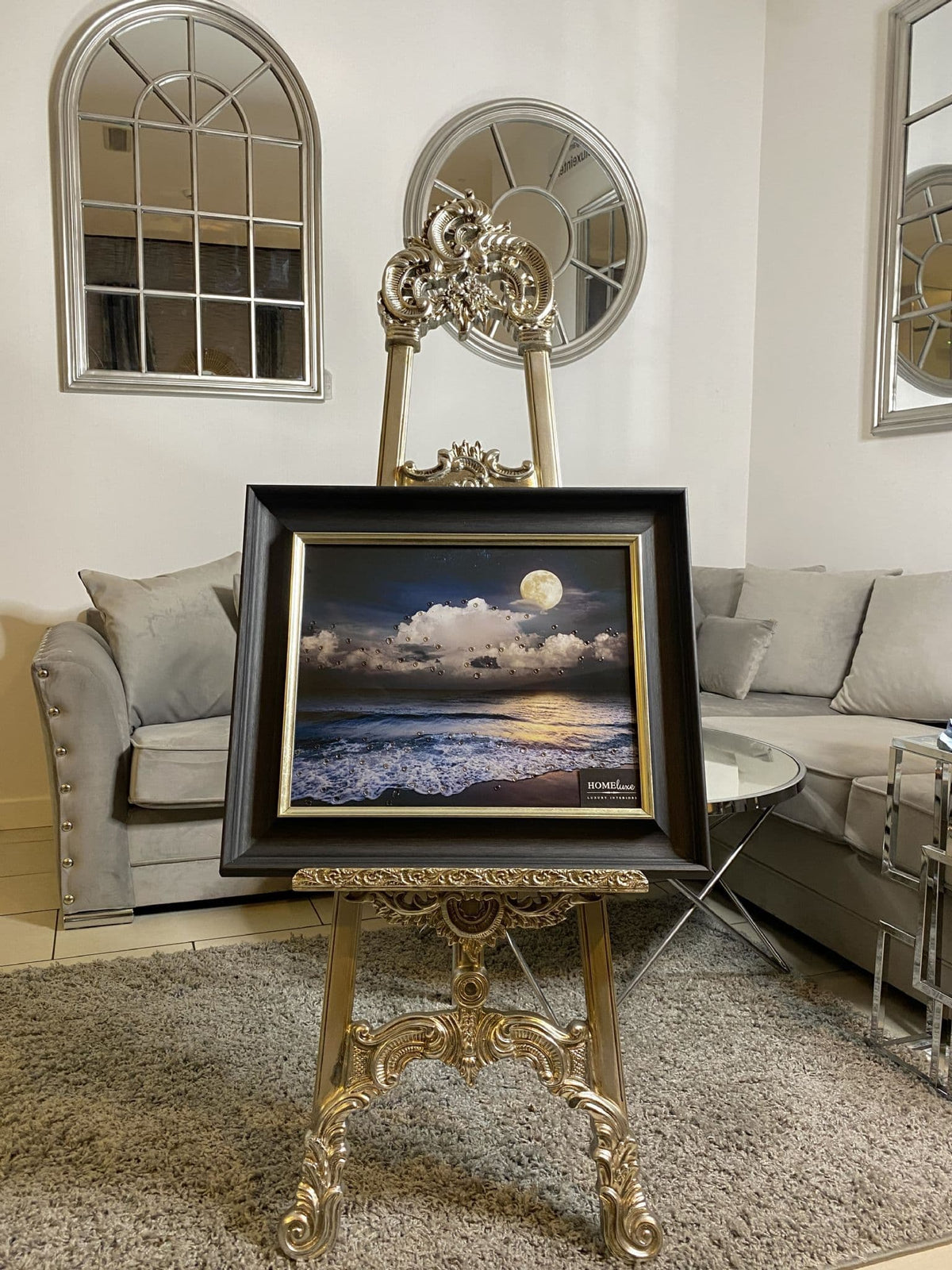 [EKM-AUTOGENERATED]Moon Tide Shores Wall Art Alpha Black Frame 55Cm X 65Cm